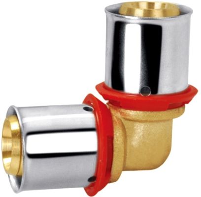 OEM 90 Derajat Fitting Kompresi Kuningan PF3004 Anti Korosi Equal Elbow Fitting