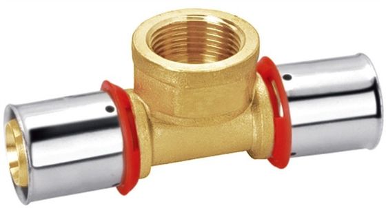Mesin Disesuaikan Brass Compression Female Tee Fitting PF3010