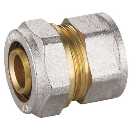 Fitting Kuningan Berlapis Nikel PF5003 Female Straight Union Connector