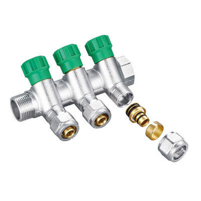 OEM 10 Way Brass Manifold Forged Disesuaikan Ukuran 3/4 × 16-2 Inci