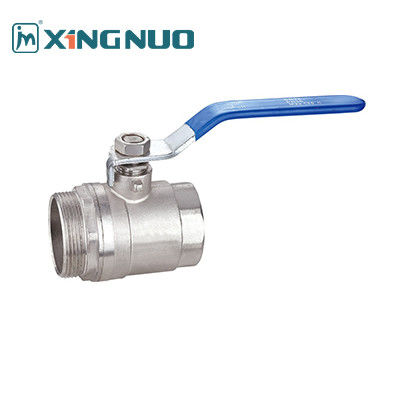 Pria dan Wanita Threaded Kuningan Body Ball Valve Blue Iron Handle Untuk Industri Farmasi