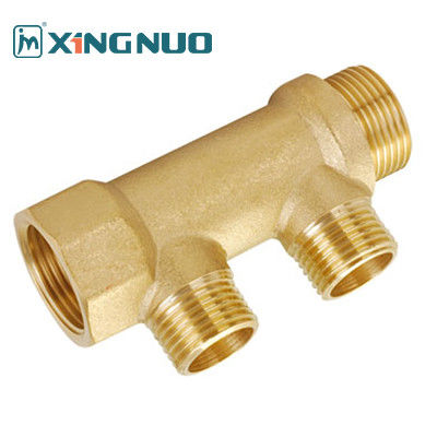 Air Distributor Kuningan Manifold HVAC Pipe Fitting 200 PSI Max Tekanan Dipalsukan Dengan PTFE Seal
