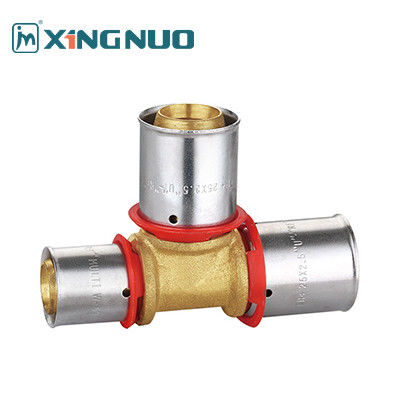 Fittings Kompresi Kuningan Polished untuk Aplikasi Industri Tee Pex Pipe Fitting 1/2 Inch Pex Fittings