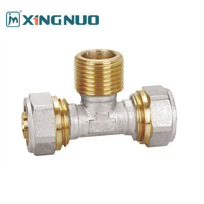 NSF Kuningan Fittings siku Wanita Tembaga dan besi Pipa Double Color PEX Pipe Fittings Pria Tee PEX Kompresi Fittings